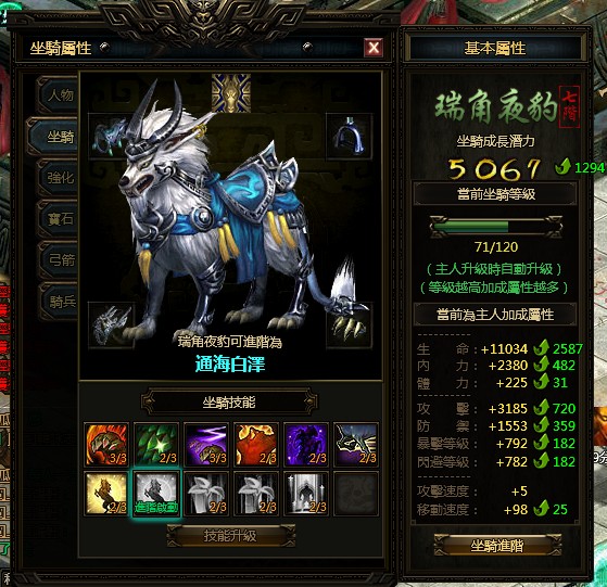 秦美人之坐騎系統