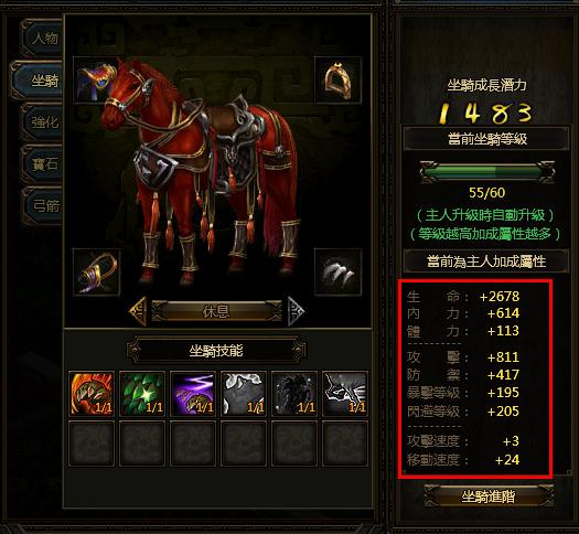 秦美人之坐騎系統