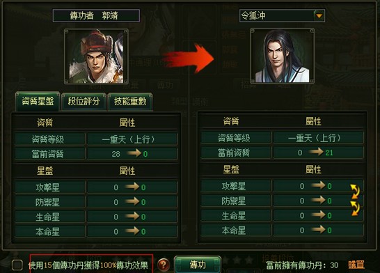大俠傳傳功